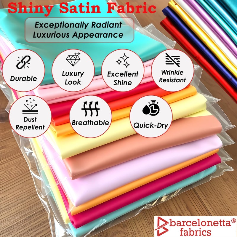 Barcelonetta Satin Fabric | Decoration & Sewing | Shiny & Luxury | 60" Wide Roll | Metallic Shiny | Upholstery, Lining, Drapery, DIY Crafts (Red, 5 Yards) - Image 2